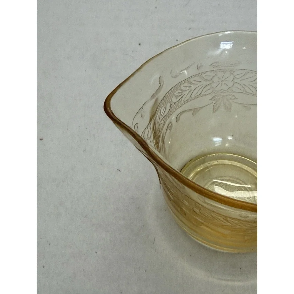 Macbeth Evans S Pattern Rose Yellow Thin Flat Sugar Bowl Depression Glass